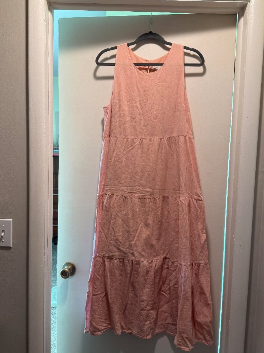 A New Day Pink Tiered Midi Dress